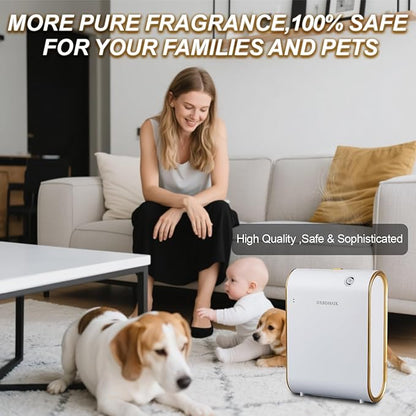 Home Bluetooth Smart Waterless Aromatherapy Machine, Essential Oil Diffuser, with Fragrance Coverage of up to 2000 Square feet, Suitable for Home, Hotel, Restaurant, Office, and spa Center.（White）