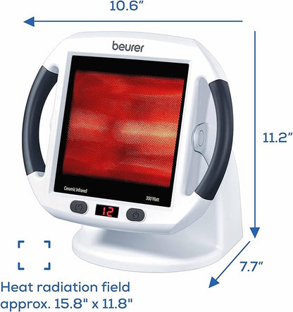 Beurer IL50 Infrared Heat Lamp Heated Red Light Therapy Lamp for Body, Face, Sinuses, & Skin - Effective Muscle Pain & Cold Relief Treatment by Improving Blood Circulation