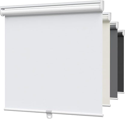 MYshade Blackout Cordless Roller Shades, Room Darkening Free-Stop Roll Up Blinds for Windows, Pull Down Blocking Blind for Home and Office, Easy to Install, 40.5" W X 72" H, White