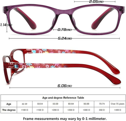 Reading Glasses for Women Blue Light Blocking Computer Readers, Flexible Eyeglasses Anti Eyestrain/Glare/UV
