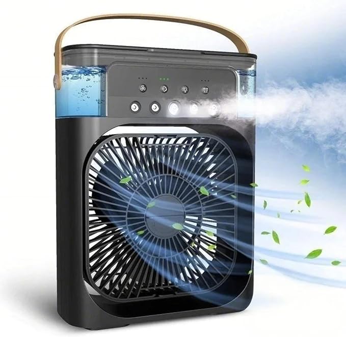 Handheld Misting Fan - Personal Air Cooler, Spray Humidifier, Portable Cooling Fan for Makeup, Summer, Outdoors, Travel, Beach, Use with USB Charger or Power Bank(not included)