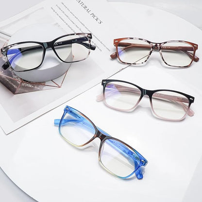 CLASAGA Progressive Multifocus Reading Glasses for Women, Pattern Print Blue Light Block Stylish Ladies Computer Readers