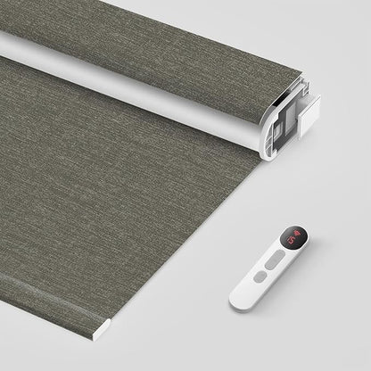 Bringnox No Drill Motorized Blinds with Remote,Blackout Windows,with Apple Homekit,Alexa,Google, with App,Voice Control Custom Size