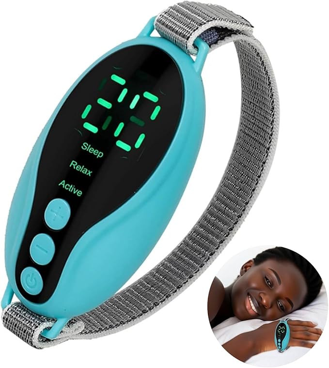 Sleep Aid Device Handheld Low Frequency Pulse of microcurrent Sleep Machine Insomnia Relief Anxiety Help Sleep (Blue, Standard)