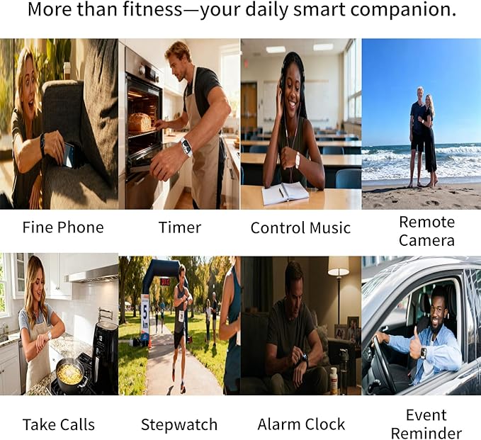 Smart Watch with Big Screen, Ultra HD 1.95" AMOLED Display (410×502 High Resolution) | 3ATM Waterproof | Heart Rate/Sleep Tracker | 130+ Sports/Fitness Modes, Bluetooth Calling, Smart Notifications