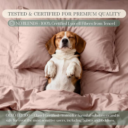 Eucalyptus Sheets - Infused with Silver for Anti-Odor, Softer Than Silk Fibers, More Cooling Than Cotton - Perfect for Hot Sleepers & Sensitive Skin - 100% Tencel Lyocell - Cali-King Sheet Set