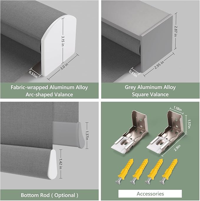 ZSHINE Motorized Blackout Window Blinds Over-Size Customize Width (21-114 Inches) Remote Control Wireless and Rechargeable Motor Roller Shades Blinds for Windows(82133D)