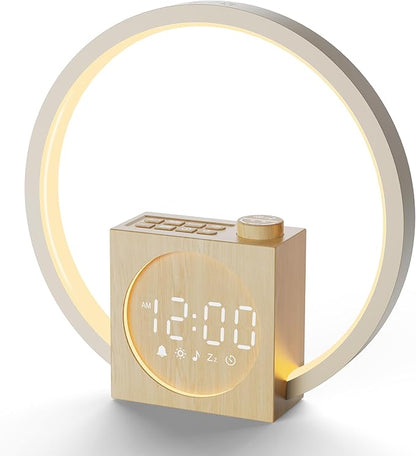 Sunrise Alarm Clock for Heavy Sleepers: White Noise Machine 12 Light Colors, 30 Sleep Sounds, 10 Soft Wake-Up Sounds - Wake up Light with Touch Control for Bedrooms, Yoga, Meditation & Relaxation