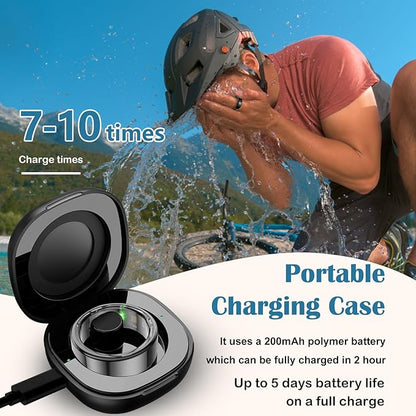 Smart Health Ring for Women Men,Fitness Tracker Smart Ring with Heart Rate,Sleep Monitor,Blood Oxygen,Steps,IP68 Waterproof Up to 5-7 Days Battery Life for iOS Android,No App Fee(Black,8)