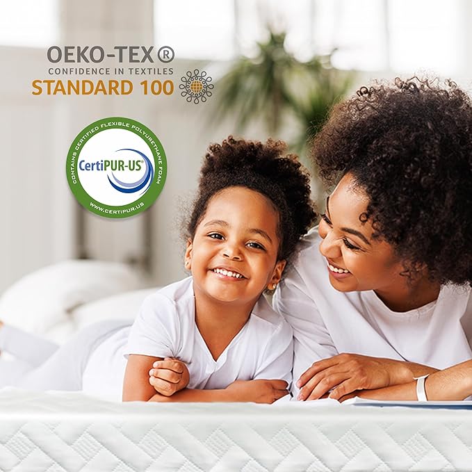 3 Inch Gel Memory Foam Mattress Topper Full Size for Back Pain, Cooling Mattress Pad Bed Topper with Removable and Washable Bamboo Cover, CertiPUR-US & Oeko-Tex Certified – White