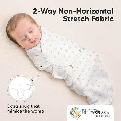 3-Pack Organic Baby Swaddle Sleep Sacks - Swaddles for Newborns, Infant 0-3 Months, Baby Girls, Boys, Soft & Snug Newborn Sleep Sack, Nursery Swaddling Blankets (Nibbles/Bruce, OS)