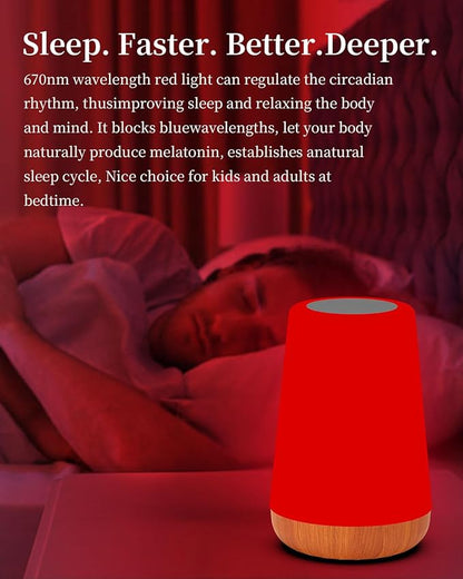TLAOTNIY Red Light for Sleep Aid LampBlue Light Blocking Dimmable for Stress Relief Relaxation Travel Meditation and Yoga, 670nm Red Lamp (F-1 Pack)