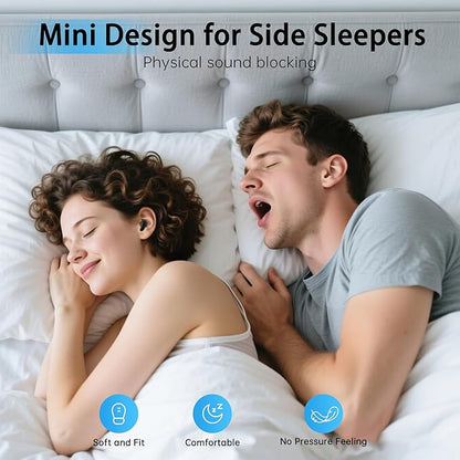 Mini Invisible Earbuds Wireless Bluetooth, Small Earbuds for Small Ears Canals, Tiny Discreet Sleep Headphones for Side Sleepers, Comfortable Noise Canceling Earphones for Work Gym, Black