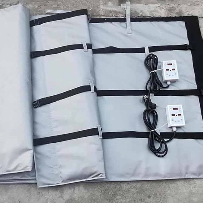 IBC Tote Heater Blanket, IBC Tote Heating Jacket, 55 Gallon/275 Gallon Smart Temperature Control up to 200°C, IBC Tote Insulated Cover, For petroleum, chemical, food processing Grey-55Gallon200L