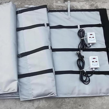 IBC Tote Heater Blanket, IBC Tote Heating Jacket, 55 Gallon/275 Gallon Smart Temperature Control up to 200°C, IBC Tote Insulated Cover, For petroleum, chemical, food processing Grey-55Gallon200L
