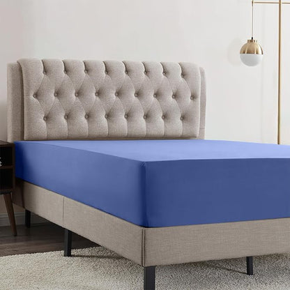 Empyrean 2 Pack King Fitted Sheets - Deep Pocket, Fits 14-16 Inch Mattress, Ultra Soft Microfiber, Fade & Wrinkle Resistant, Shrinkproof, Durable Sheets, Calm Blue