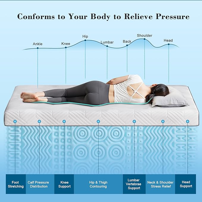 EnHomee 3 Inch Gel Memory Foam Mattress Topper Twin Size, Ventilated High Density Mattress Pad for Back Pain, Bed Topper with Removable Soft Cover, CertiPUR-US & Oeko-TEX Certified