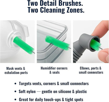 CPAP Hose Cleaning Brush – 78.7" Dual-Ended CPAP Hose Cleaner Brush for 15mm & 22mm Tubing with 2 Detail Brushes for Mask Vent & Humidifier Cleaning
