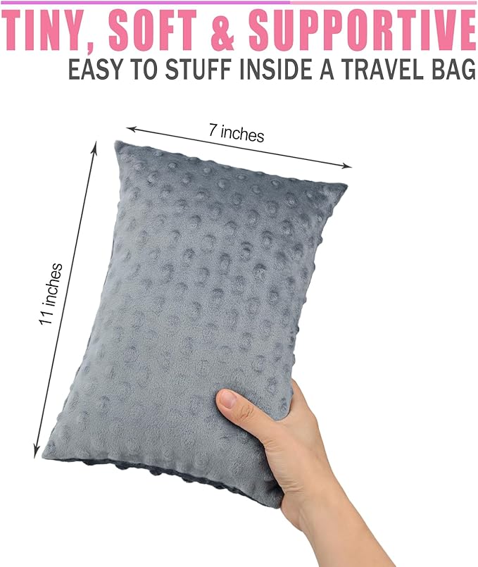 2 Pcs Soft Knee Pillow for Side Sleepers, Pressure Pillows Between Legs 11"x7" Small Knee Pillow Joints Cushion for Sleeping Hip and Back Pain, Minky Dot Dark Gray