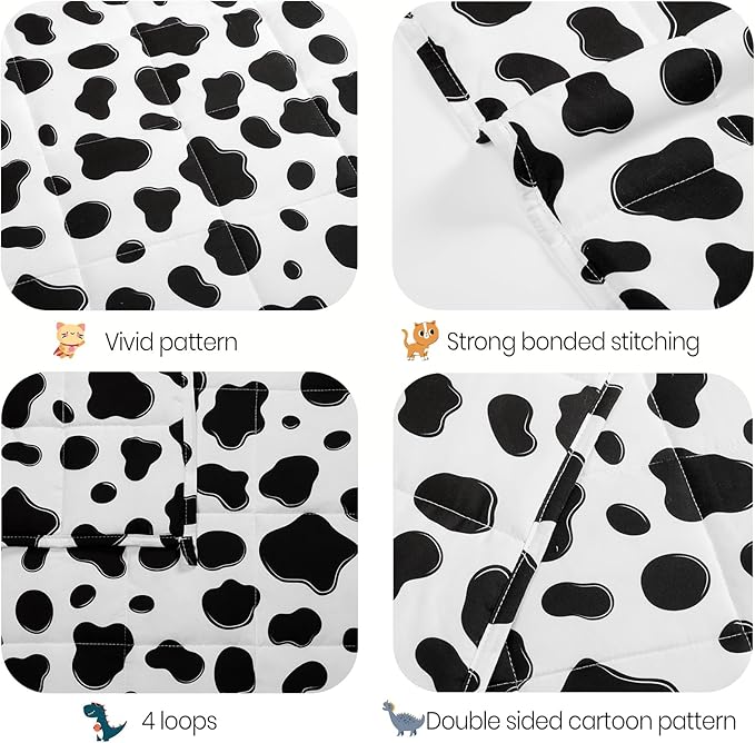 HOSUKKO Weighted Blanket - 10 lbs Cow Pattern Heavy Blanket - Breathable Blanket(41 * 60 inches, 10 lbs)