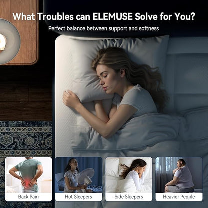 ELEMUSE Twin Size Dual Layer 3 Inch Memory Foam Mattress Topper, Breathable Pillow Top Mattress Pad with Deep Pocket, Enhanced Support, Non-Slip Design & Removable & Washable