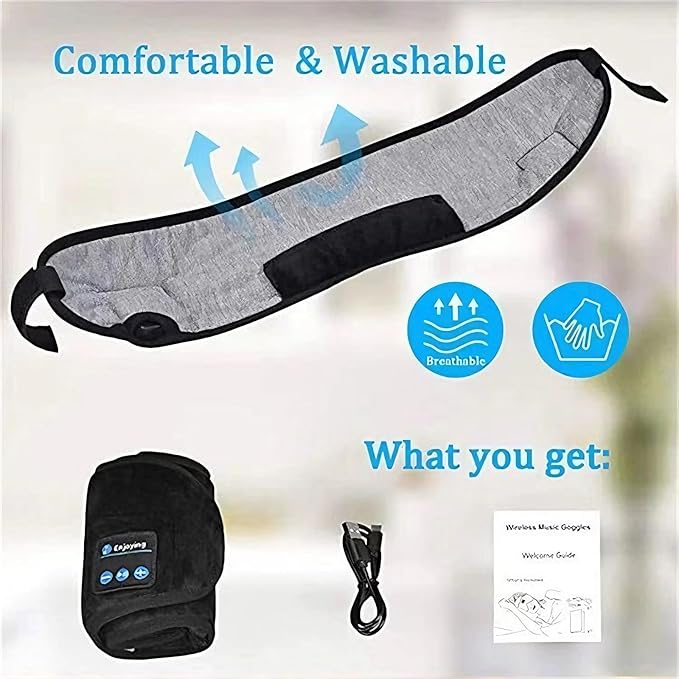 Wireless Bluetooth Sports Headband Headphones Ultra-Thin HD Stereo Perfect for Sleeping Workout Jogging Yoga Insomnia Blue Air Travel Meditation