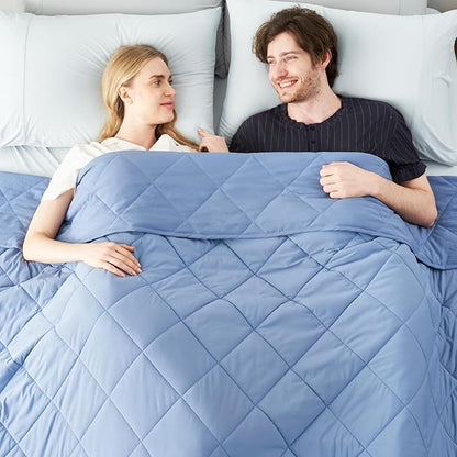 Cozy Bliss Cooling Blanket for Hot Sleepers King Size, Q-Max 0.45 Cooling Comfort, Cold Blankets for Night Sweats Sleeping, Ultra-Cool Lightweight Breathable Summer Blanket for Bed, Deep Blue