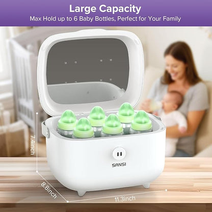 SANSI UV Light Sanitizer Box with 360° UVC Chips, Sanitizes in 5 Minutes 5.1L Large Capacity Sanitizer for Baby & The Whole Family (15W)