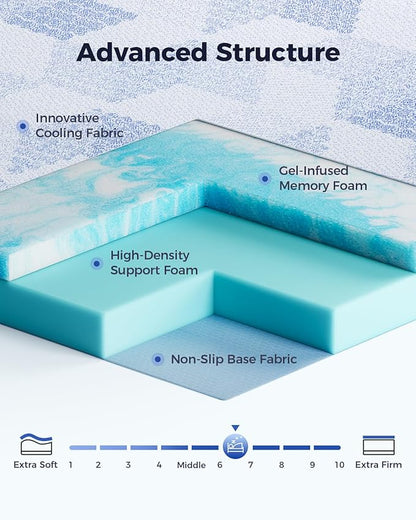 PERLECARE Firm Mattress Topper Twin- 3 Inch Memory Foam Bed Topper for Pressure Relief, Mattress Pad with Cooling Bamboo Cover, Removable & Washable, CertiPUR-US & Oeko-Tex Certified