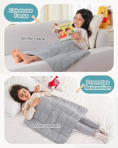 Topblan Weighted Blanket 2 lb, 19" x 21" Weighted Lap Pad, Breathable Microfiber, Premium Glass Bead for Calming, Washable, Grey