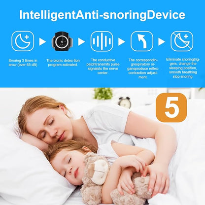Anti Snoring Wristband Device Intelligent, 7-Speed Intensity Adjustment, Effective Snoring Prevention, Wristband Sleep Wearing Snore Stopper Watch, Improve Nighttime Sleeping