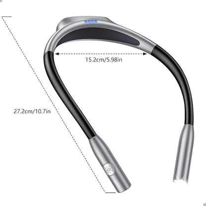 Gritin LED Neck Reading Light,Book Light for Reading in Bed-Eye Caring 3 Colors, Dimmable Brightness, Bendable Arms, 80+Hrs Runtime, Neck Round Design, Lightweight for Crafting, Knitting-Gray