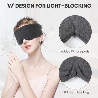 3D Eye Mask Sleep Mask for Travel Light Blocking Comfortable Eyemask Lightweight Non-Press Sleeping Mask Eye Protection for Deep Sleep Optimal Sleep Experience (Black)