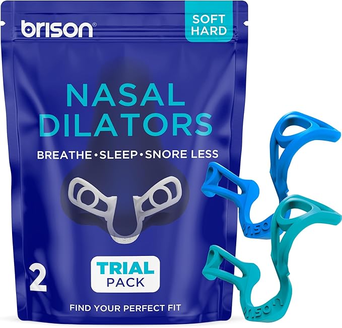 Brison Nasal Dilators for Breathing and Sleeping - 2 Pack Anti Snoring Nose Vents Opener for Better Breathing Sleeping and Activity Improves Airflow - 2pcs Soft-Hard