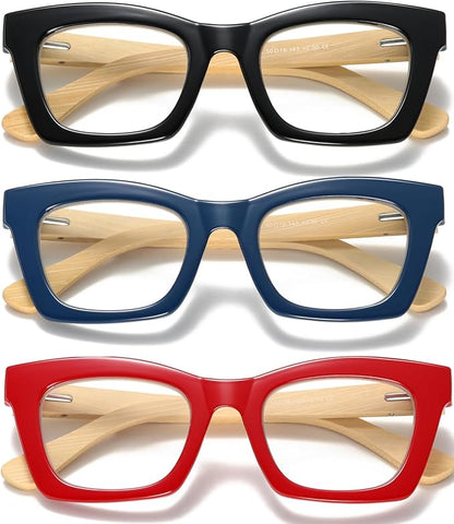 Hubeye Oprah Style Reading Glasses for Women Men Blue Light Blocking Computer Square Readers with Spring Hinge