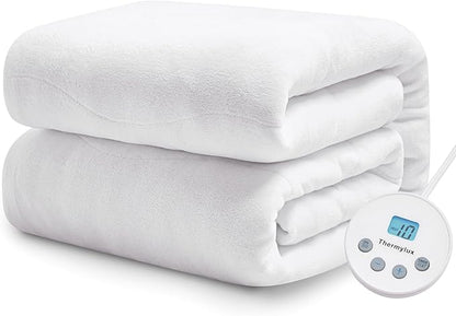 Electric Mattress Pad Twin Size Quilted Wave 10 Heat Settings with 12 Hour Auto Off, Deep Pocket Fits up to 18", Coral Fleece Bed Warmer, ETL Certified Machine Washable, 39"x75"