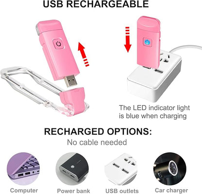 BIGLIGHT Amber Book Reading Light, LED Clip on Book Lights, Reading Lights for Books in Bed, Small Book Light for Kids, USB Rechargeable, 2 Brightness Adjustable for Eye Protection, Pink