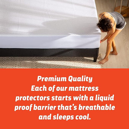 Layla Mattress Protector, Liquid Proof Mattress Pad Barrier | Breathable Waterproof Bed Encasement That Sleeps Cool | 3 Models for a Custom Sleep Experience | Size King - Full Encasement Protector