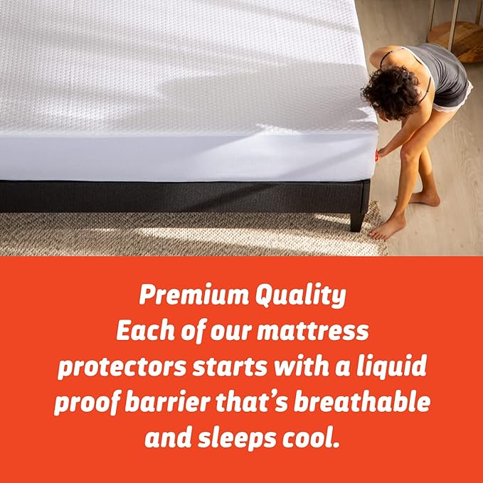 Layla Mattress Protector, Liquid Proof, Breathable, Stain Resistant, 14" Deep Fits Twin XL