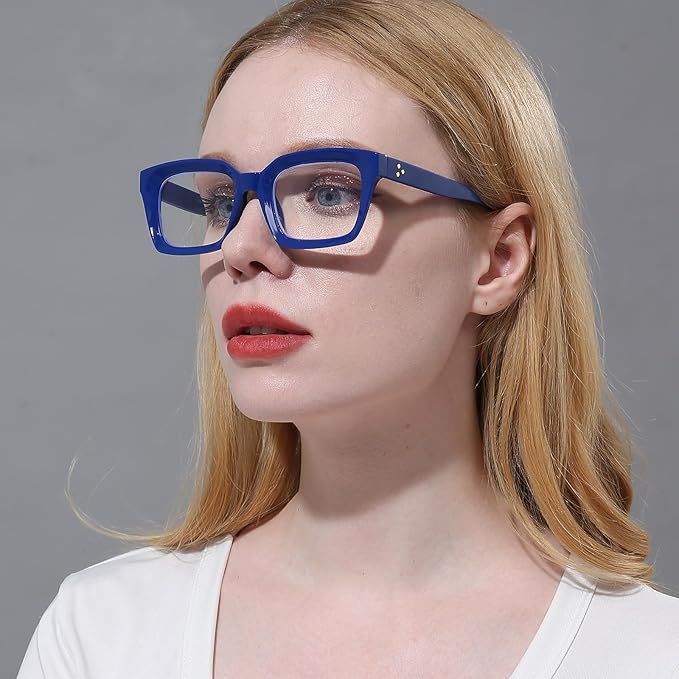 DXYXYO Blue Light Blocking Reading Glasses for Women 1.5 Oversized Computer Readers Retro Fashion Oprah Style Square 3 Pack