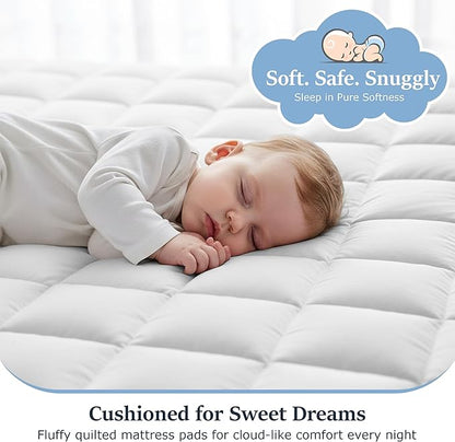 LUX Décor Twin XL Mattress Pad - 2 Pack - Quilted Elastic Fitted Mattress Cover Protector Upto 16 Inches Deep Pocket - Soft Breathable Noiseless Mattress Topper (39 X 80)