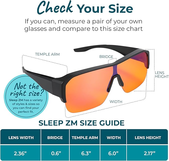 100% Fitover Blue Light Blocking Glasses - Better Sleep Eye Strain Protection - Computer Gaming Women Men