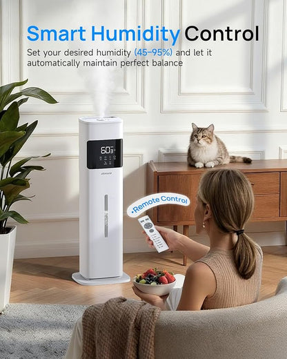 Warm & Cool Mist Humidifiers for Bedroom 500 sq ft, 2.1Gal/8L Top-Fill Humidifier Large Room with Essential Oil Diffuser, Large Room Humidifiers for Home Baby Nursery Office Plants, White