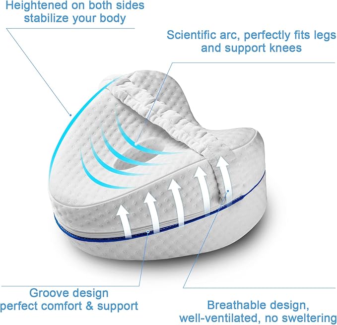 Leg Pillow, Knee Pillow for Side Sleepers, Leg Pillows for Sleeping, Knee Cushion for Sleeping,Suitable for Relieving Leg, Back, Knee Pain