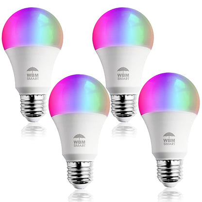 Himalayan Glow Color Changing LED Light Bulb, RGB Lights & Dimmable, WiFi Control Multicolor Bulb,Best for Home Décor, Compatible with Alexa, Google Home & Mobile App, 4 Count