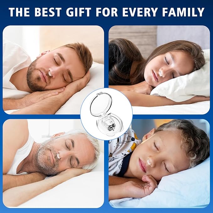 Anti Snoring Devices, Silicone Magnetic Anti Snoring Nose Clip, Nasal Strip for Snoring with Adjustable Magnet, Magnetic Nasal Strip, Stop Snoring for Men and Women, 8PCS
