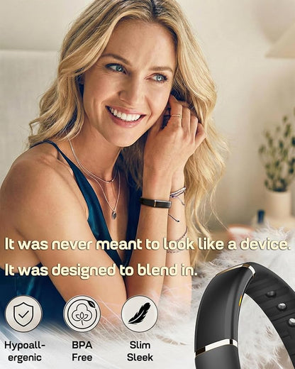 FITVII Ultra Slim Fitness Tracker Wristband, Health and Fitness Wearable with 24/7 Heart Rate, Blood Pressure and HRV Sleep Monitor, Subscription Free Activity Tracker for Android & iPhone