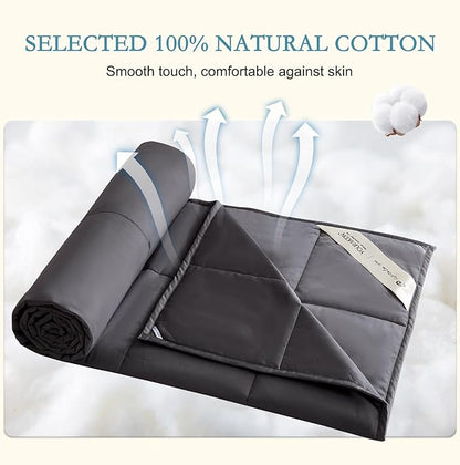 YOUR MOON Summer Lightweight Wool Comforter - Breathable & Thin Duvet Insert for Hot Sleepers, 100% Australian Wool Filling 100gsm with Pure Cotton Shell-Queen Size (Dark Gray)