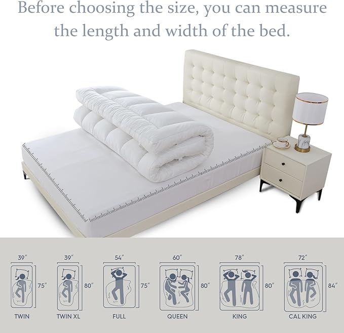 WhatsBedding 5 inch Memory Foam Mattress Topper Queen Size for Back Pain, Soft Breathable Cover, Comfort Supportive Pillow Top Mattress Topper, 2000GSM Fluffy Shredded Memory Foam Filled