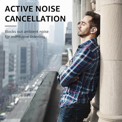 TOZO NC9 Hybrid Active Noise Cancelling Wireless Earbuds, in Ear Headphones IPX6 Waterproof Bluetooth 5.3 Stereo Earphones, Immersive Sound Premium Deep Bass Headset Matte Black.